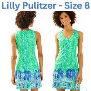 Lilly Pulitzer Costa Verde Elephant Print Shift Dress – Size 8, EUC